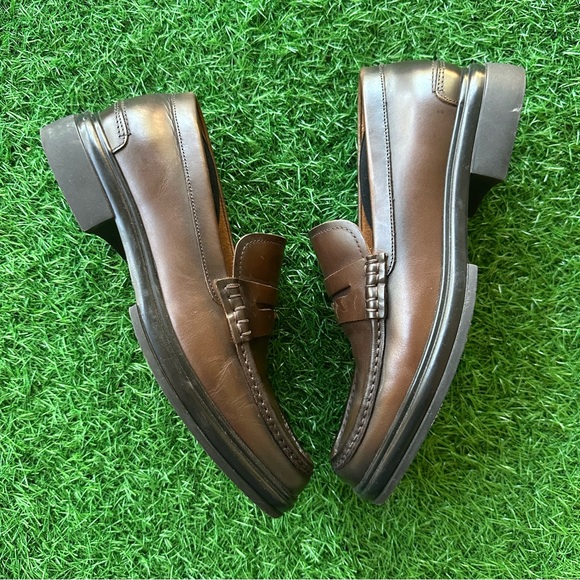 Aldo Men's Dark Brown Leather Loafers - Picture 7 of 10